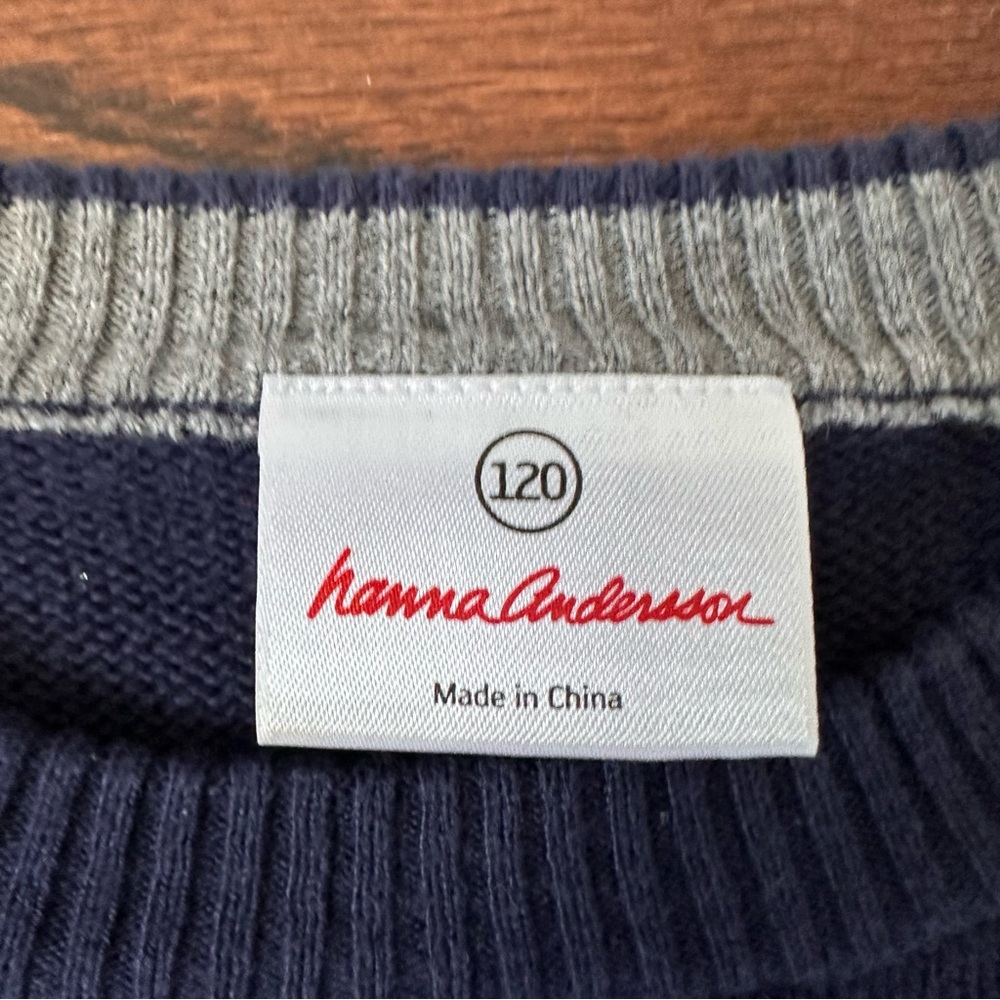 Hanna Andersson striped cotton sweater, size 120/6-7US - Picture 3 of 4